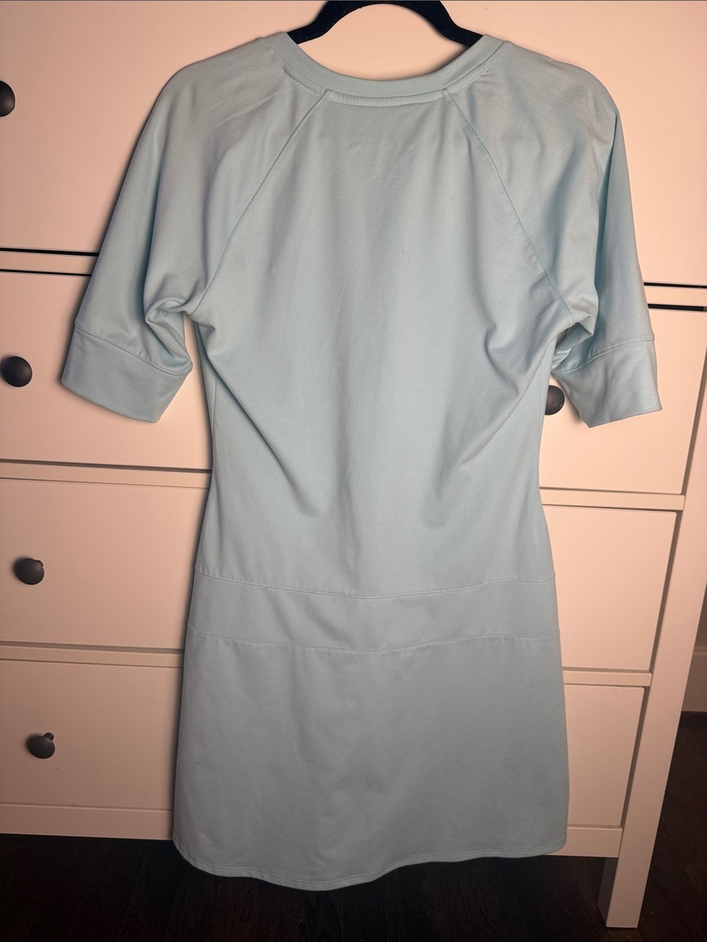 Soybu Sky Blue V-Neck Midi Dress with Drop Waist Appearance - Picture 3 of 7